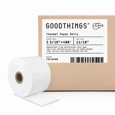 2 5/16 x 400' (12 Rolls) Thermal Paper Rolls, BPA Free, Pay at the Pump Dresser Wayne