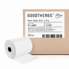 3" x 165' (50 Rolls) 1-ply White Bond Paper Rolls (Ribbon Required)
