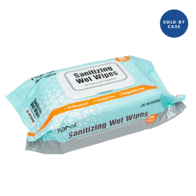 Karat Sanitizing Wet Wipes - Case of 12 packs
